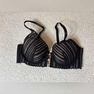Victoria's Secret Black and Pink Lace Bra
